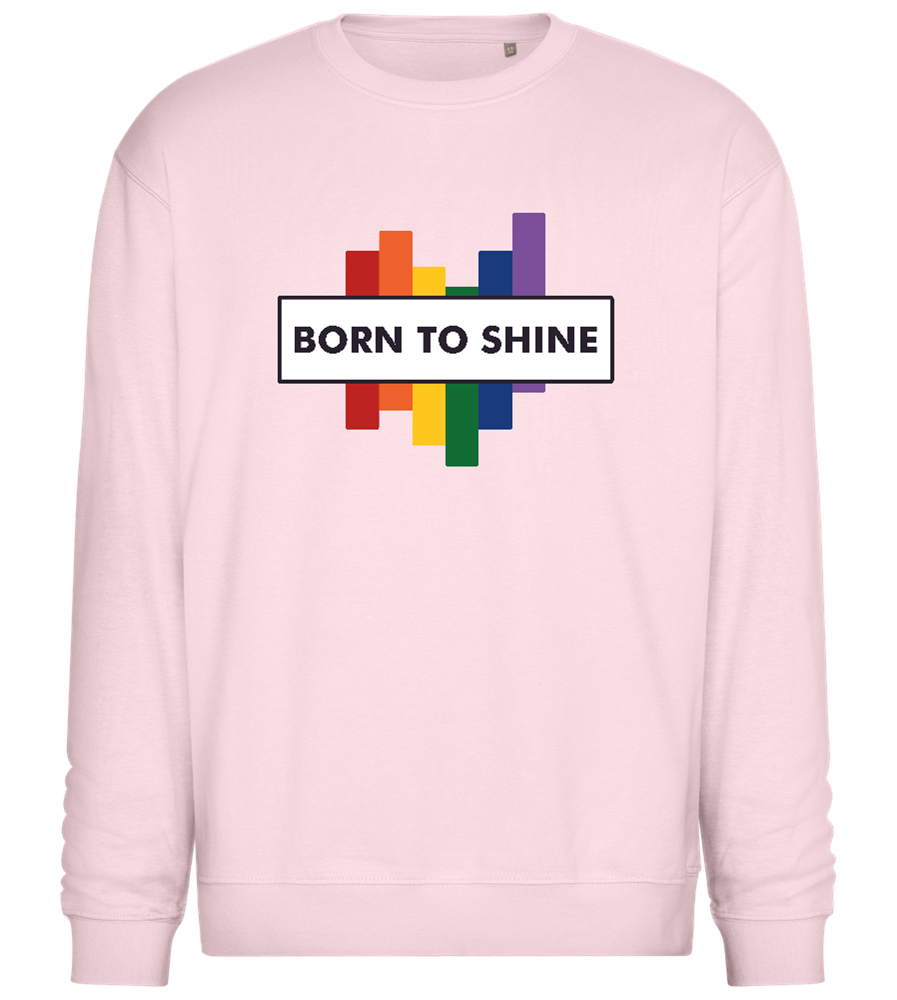 Born To Shine Rainbow Design - Comfort Essential Unisex Sweater_LIGHT PEACH ROSE_front