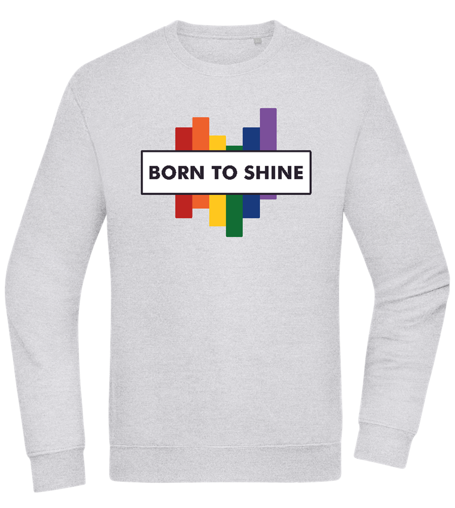 Born To Shine Rainbow Design - Comfort Essential Unisex Sweater_ORION GREY II_front