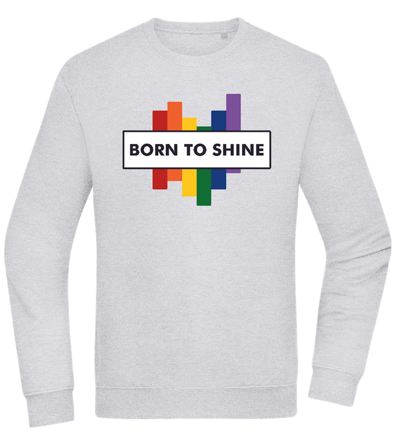 Born To Shine Rainbow Design - Comfort Essential Unisex Sweater_ORION GREY II_front