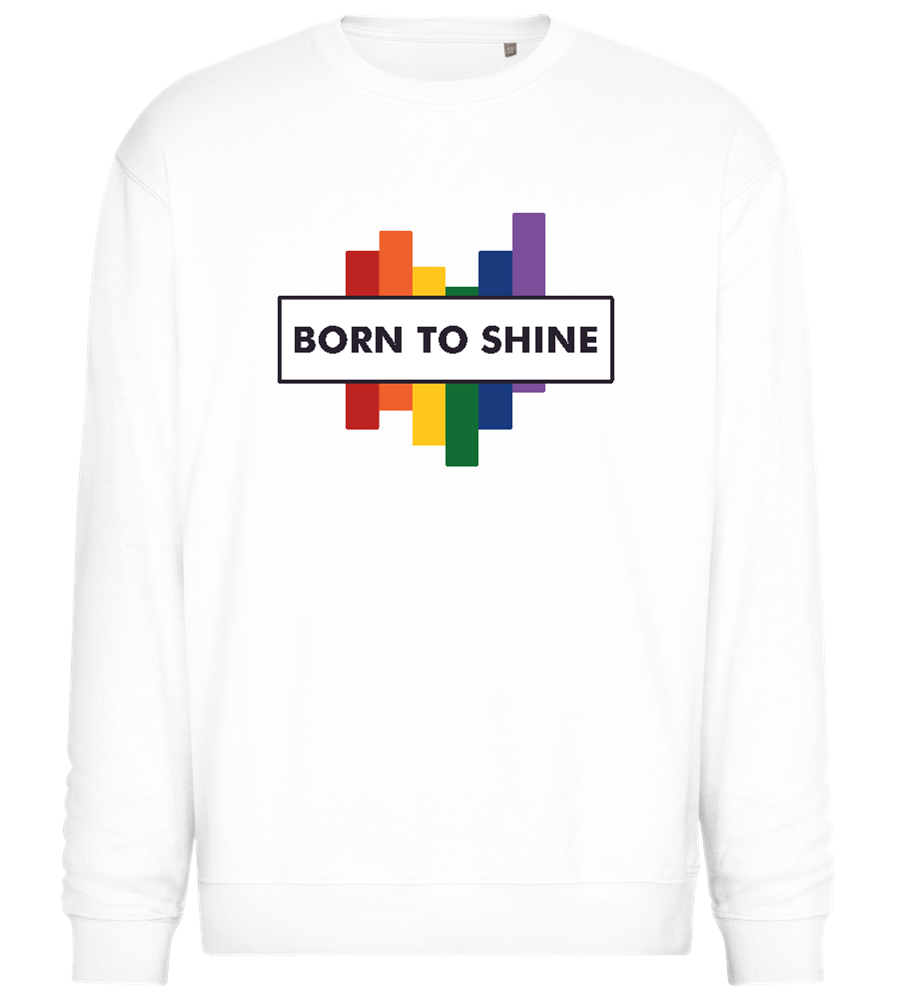 Born To Shine Rainbow Design - Comfort Essential Unisex Sweater_WHITE_front