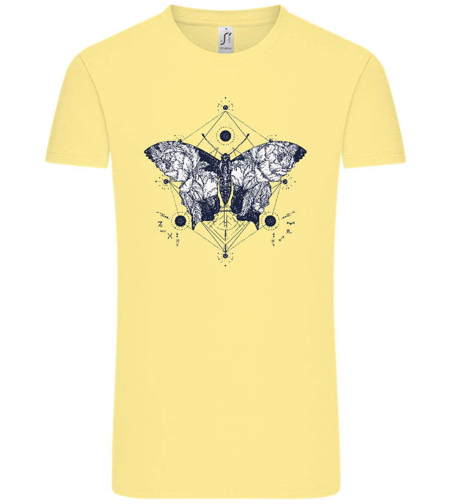 Astrology Butterfly Design - Comfort Unisex T-Shirt_AMARELO CLARO_front