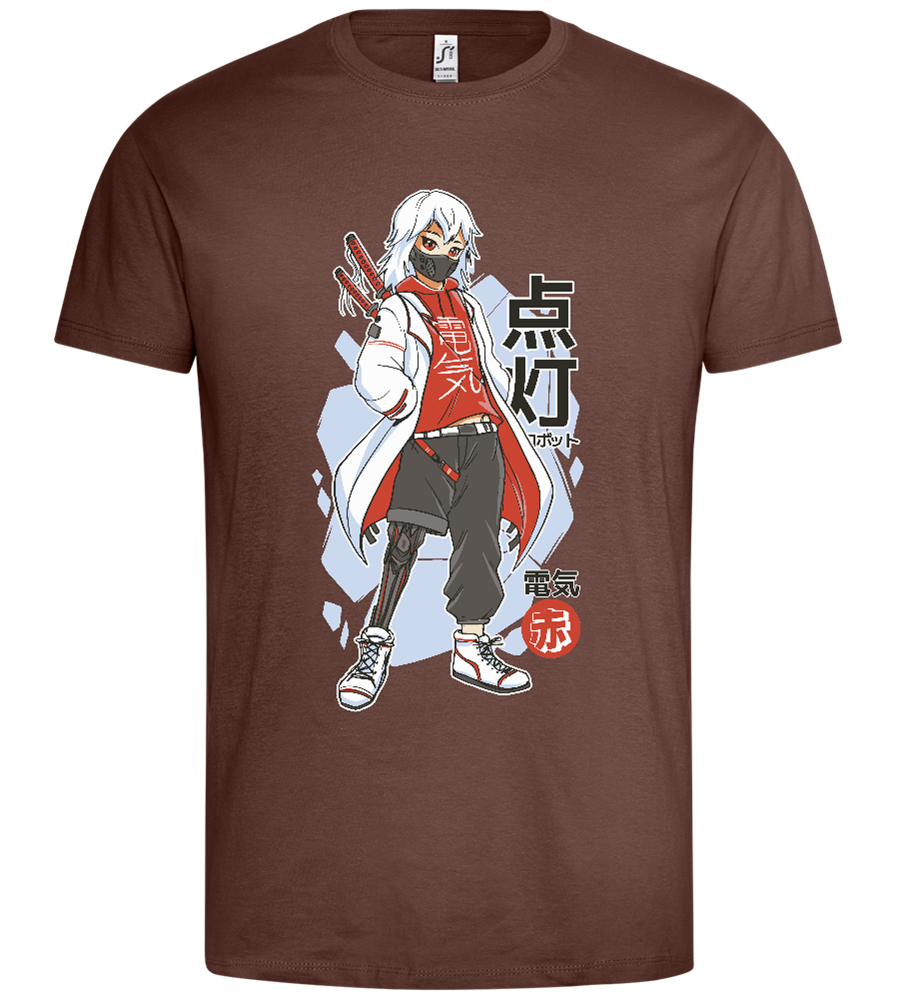 Techwear Rebel Design - Premium men's t-shirt_CHOCOLATE_front