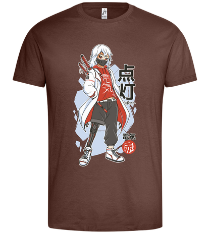 Techwear Rebel Design - Premium men's t-shirt_CHOCOLATE_front