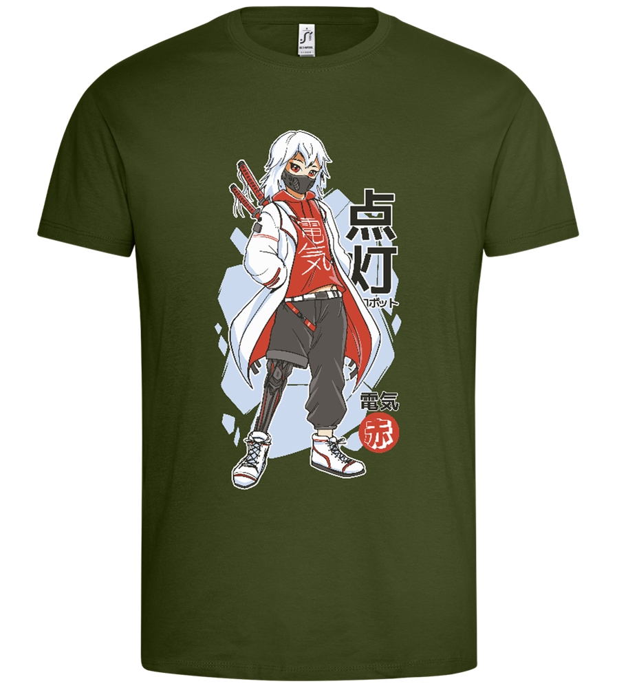 Techwear Rebel Design - Premium men's t-shirt_DARK KHAKI_front