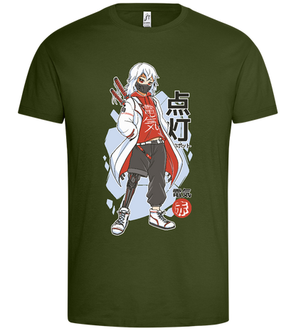 Techwear Rebel Design - Premium men's t-shirt_DARK KHAKI_front