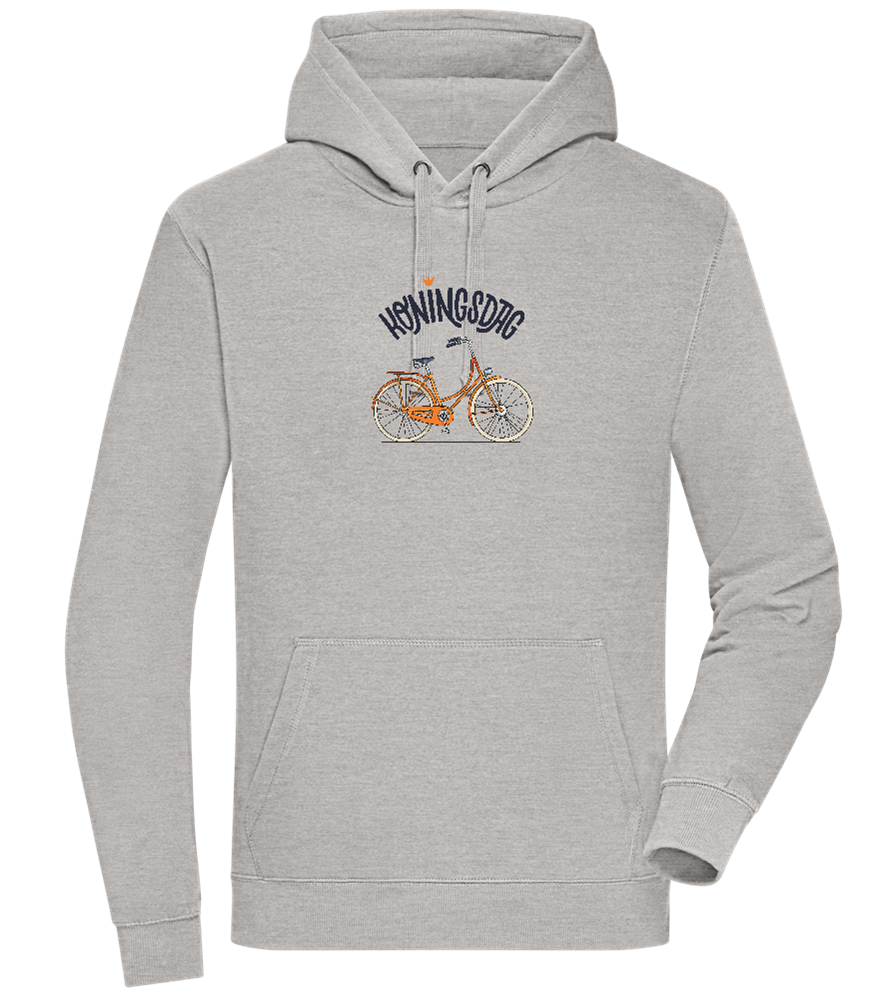 Koningsdag Oranje Fiets Design - Premium unisex hoodie_ORION GREY II_front