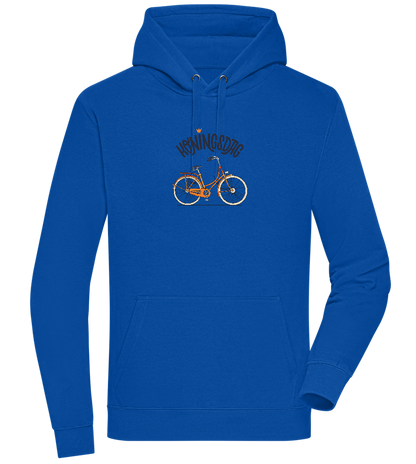 Koningsdag Oranje Fiets Design - Premium unisex hoodie_ROYAL_front