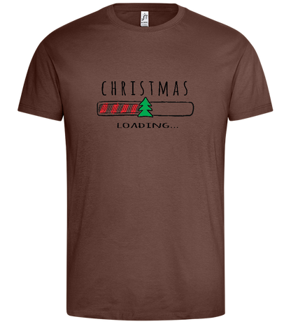 Christmas Is Loading Design - Premium men's t-shirt_CHOCOLATE_front