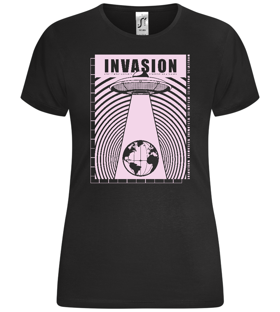 Ufo Invasion Design - Comfort women's t-shirt_DEEP BLACK_front