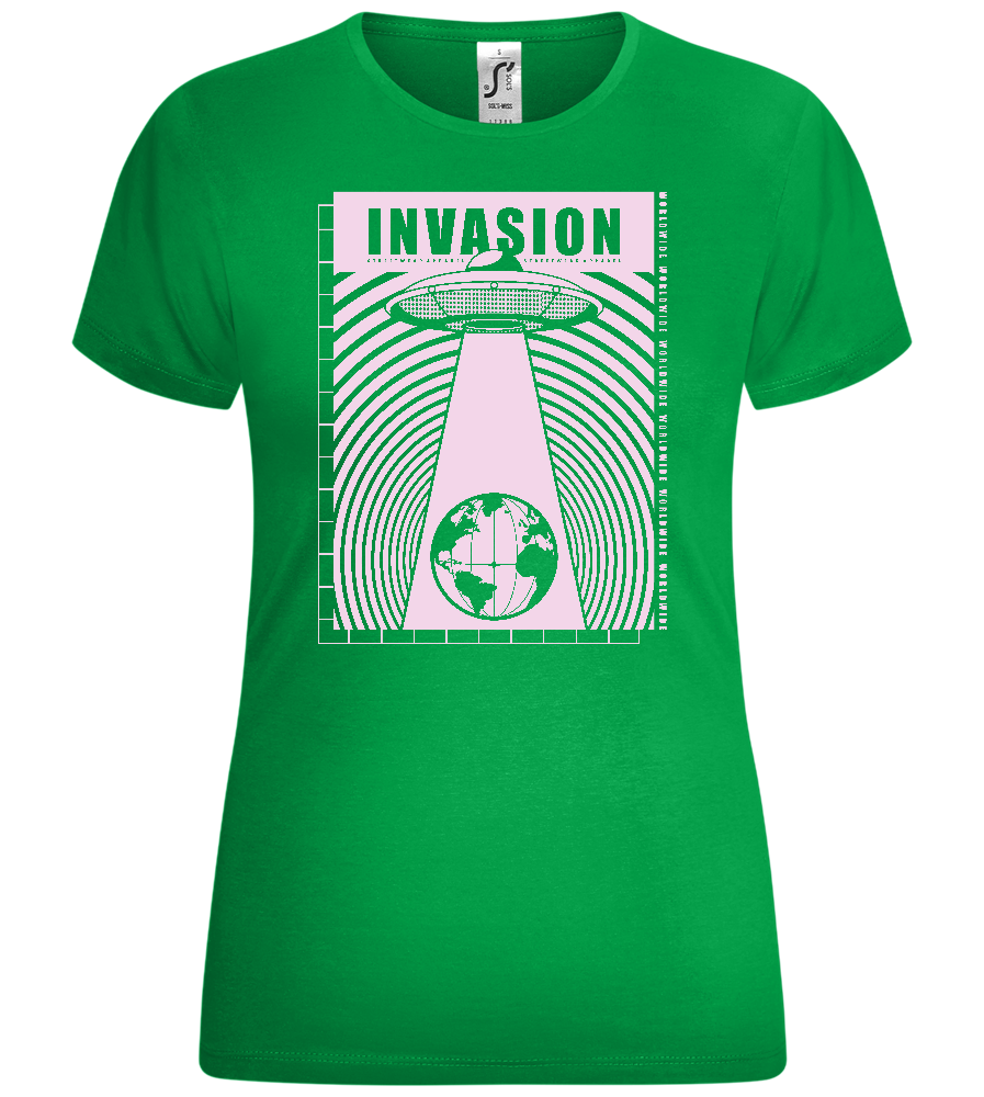 Ufo Invasion Design - Comfort women's t-shirt_MEADOW GREEN_front