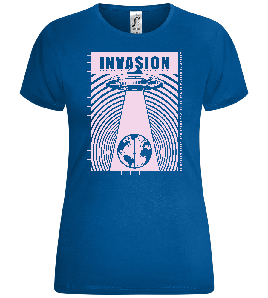 Ufo Invasion Design - Comfort women's t-shirt_ROYAL_front