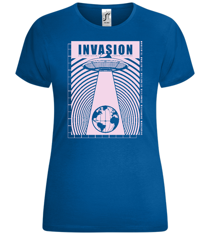 Ufo Invasion Design - Comfort women's t-shirt_ROYAL_front