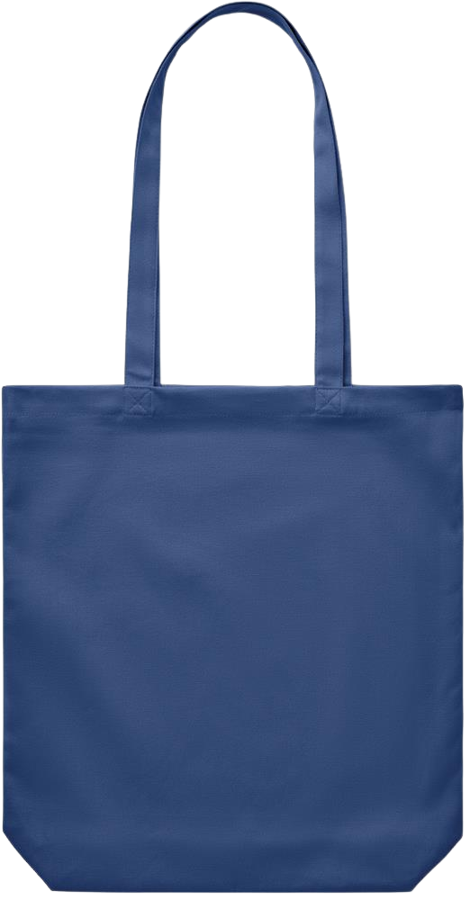 Premium Canvas colored cotton shopping bag_BLUE_front