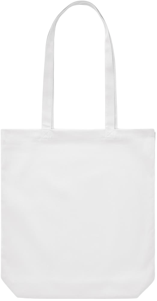 Premium Canvas colored cotton shopping bag_WHITE_front
