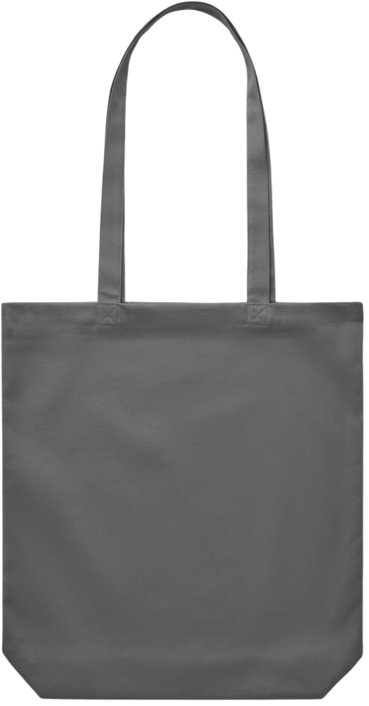 Premium Canvas colored cotton shopping bag_STONE GREY_back