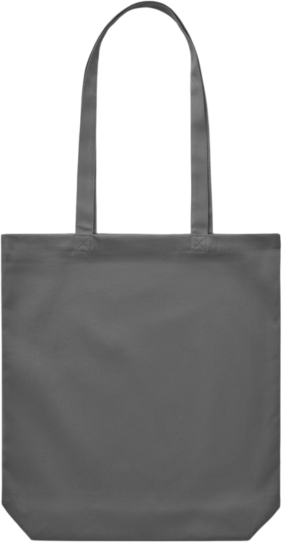 Premium Canvas colored cotton shopping bag_STONE GREY_back