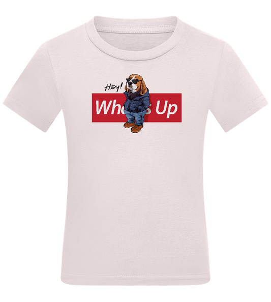 What's Up Dog Design - Comfort kids fitted t-shirt_LIGHT PINK_front