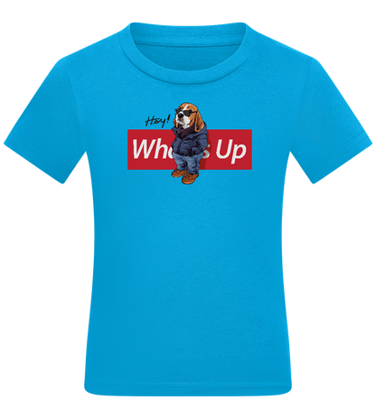 What's Up Dog Design - Comfort kids fitted t-shirt_TURQUOISE_front