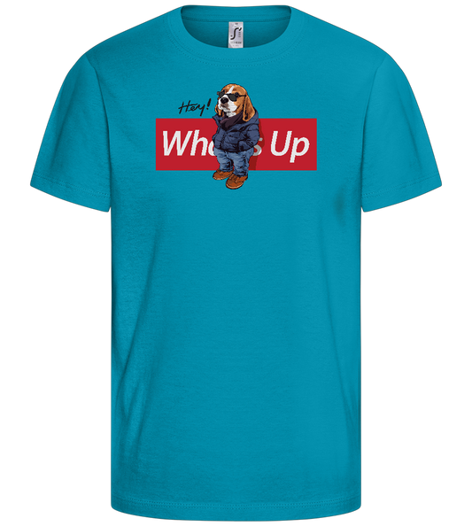 What's Up Dog Design - Comfort kids fitted t-shirt_TURQUOISE_front