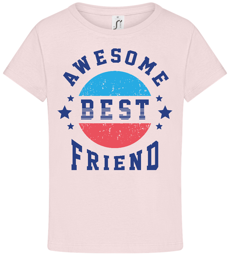 Awesome BFF Design - Comfort girls' t-shirt_MEDIUM PINK_front