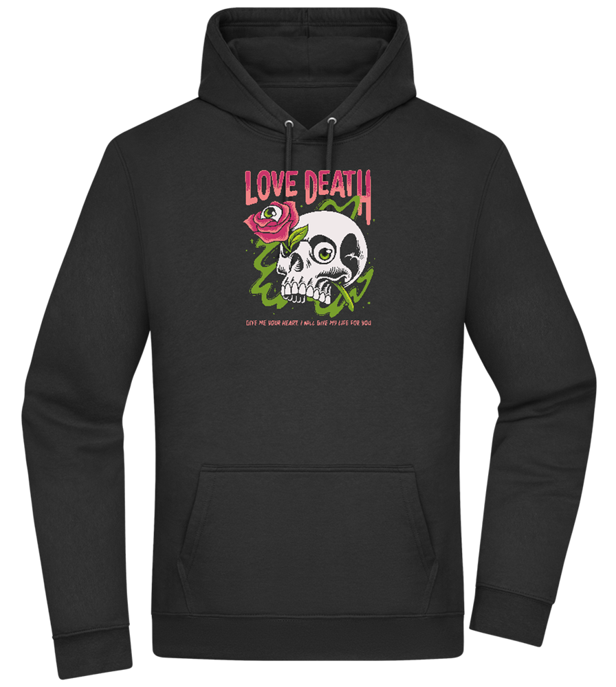 Skull Love Death Design - Premium Essential Unisex Hoodie_BLACK_front