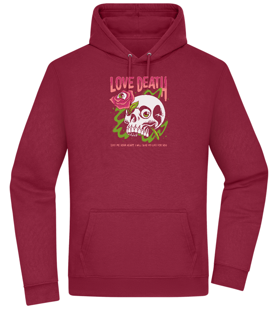 Skull Love Death Design - Premium Essential Unisex Hoodie_BORDEAUX_front