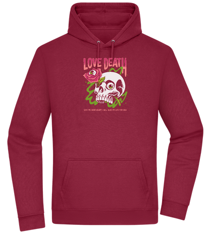 Skull Love Death Design - Premium Essential Unisex Hoodie_BORDEAUX_front