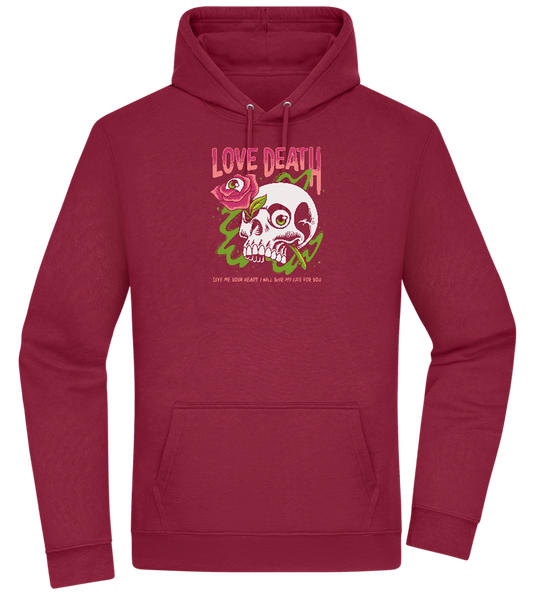 Skull Love Death Design - Premium Essential Unisex Hoodie_BORDEAUX_front