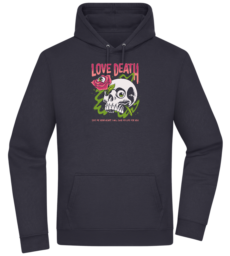 Skull Love Death Design - Premium Essential Unisex Hoodie_FRENCH NAVY_front