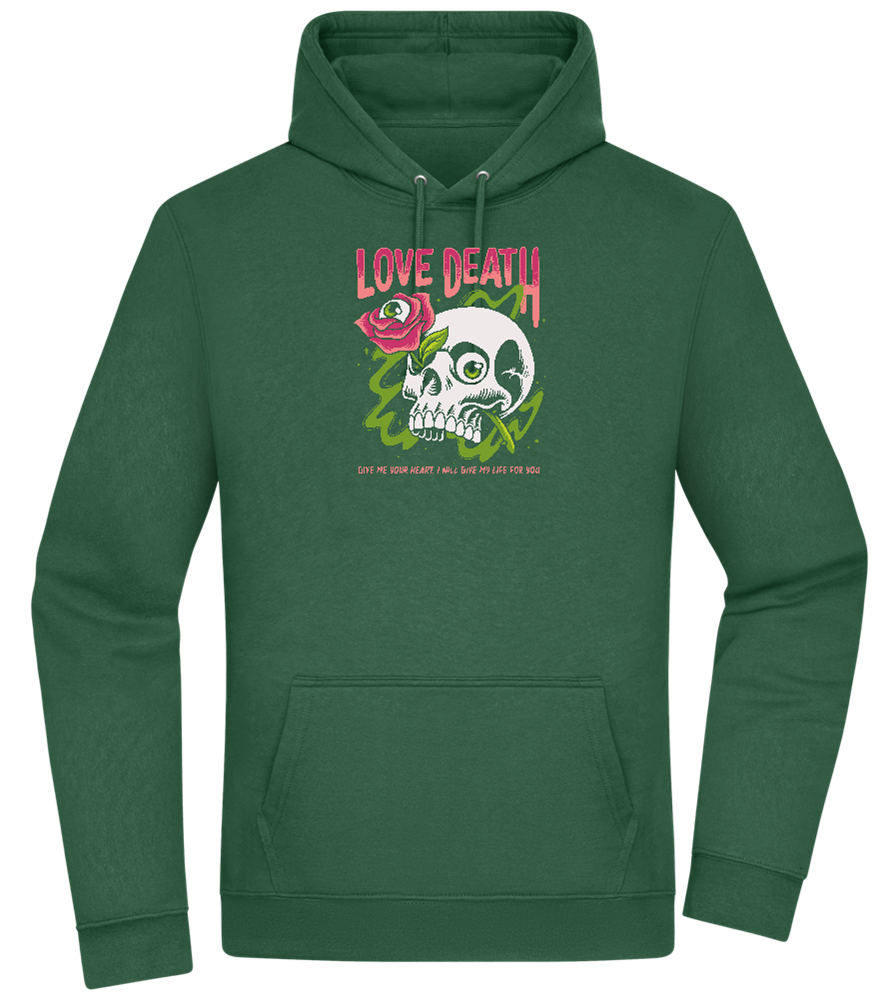 Skull Love Death Design - Premium Essential Unisex Hoodie_GREEN BOTTLE_front