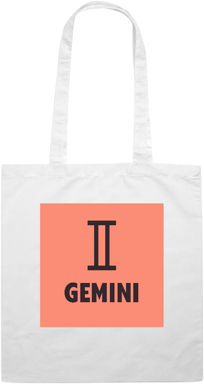 Zodiac Gemini Design - Premium colored cotton tote bag_WHITE_front