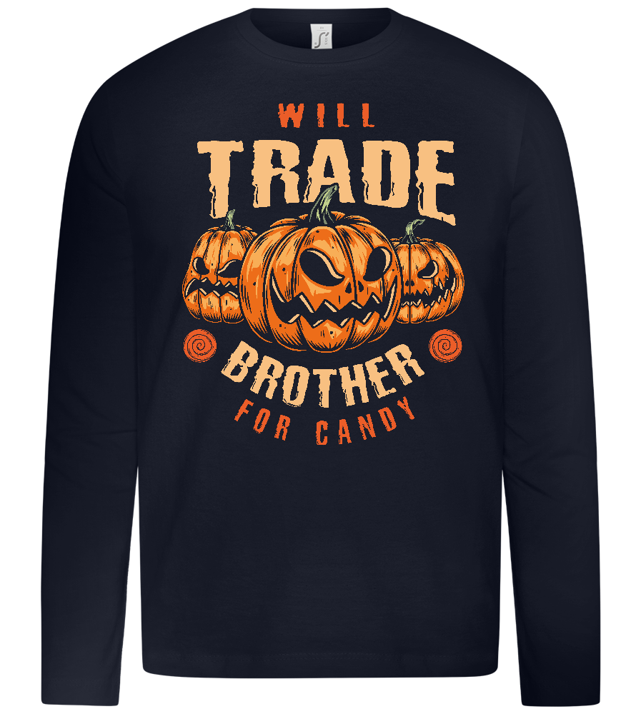 Will Trade Brother Halloween Design - Premium kids long sleeve t-shirt_FRENCH NAVY_front