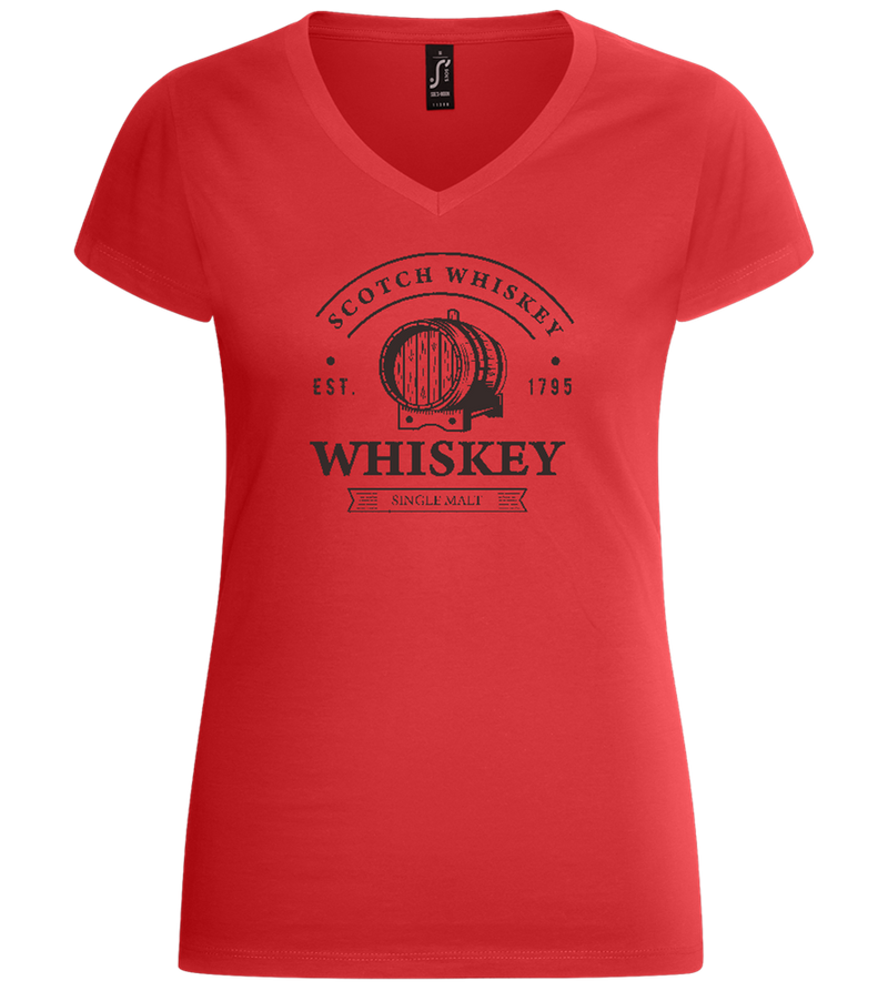 Scotch Whiskey Design - Basic women's v-neck t-shirt_RED_front