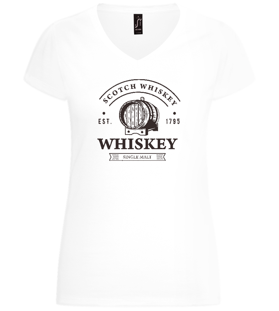 Scotch Whiskey Design - Basic women's v-neck t-shirt_WHITE_front