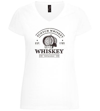 Scotch Whiskey Design - Basic women's v-neck t-shirt_WHITE_front