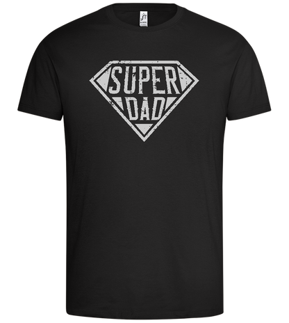 Super Dad Grunge Design - Premium men's t-shirt_DEEP BLACK_front