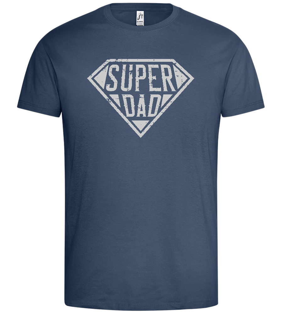 Super Dad Grunge Design - Premium men's t-shirt_DENIM_front