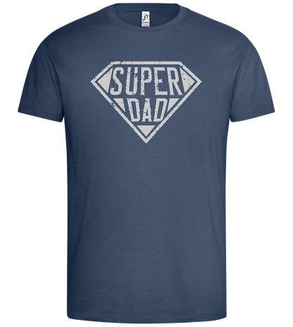 Super Dad Grunge Design - Premium men's t-shirt_DENIM_front