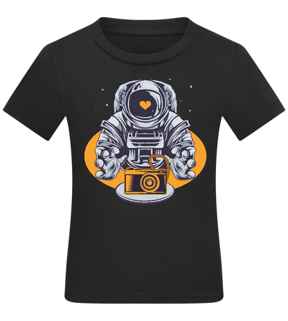 Spaceman Camera Design - Comfort kids fitted t-shirt_DEEP BLACK_front
