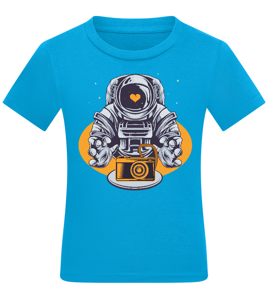 Spaceman Camera Design - Comfort kids fitted t-shirt_TURQUOISE_front