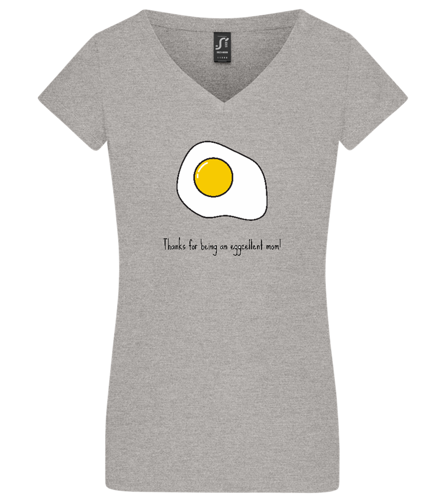 Eggcellent Mom Design - Basic women's v-neck t-shirt_ORION GREY_front