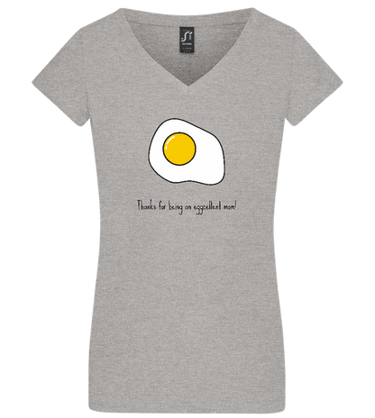 Eggcellent Mom Design - Basic women's v-neck t-shirt_ORION GREY_front