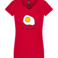 Eggcellent Mom Design - Basic women's v-neck t-shirt_RED_front
