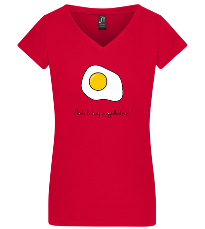 Eggcellent Mom Design - Basic women's v-neck t-shirt_RED_front