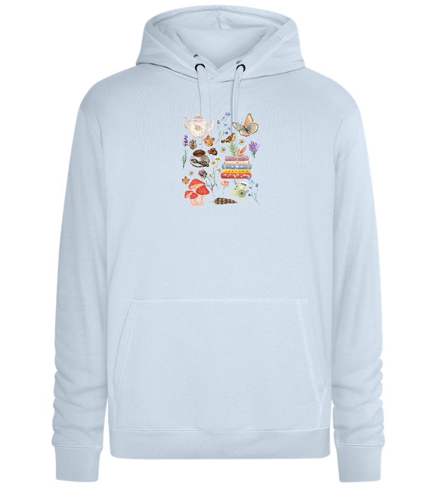 Autumn Vibes Design - Premium unisex hoodie_CREAMY BLUE_front