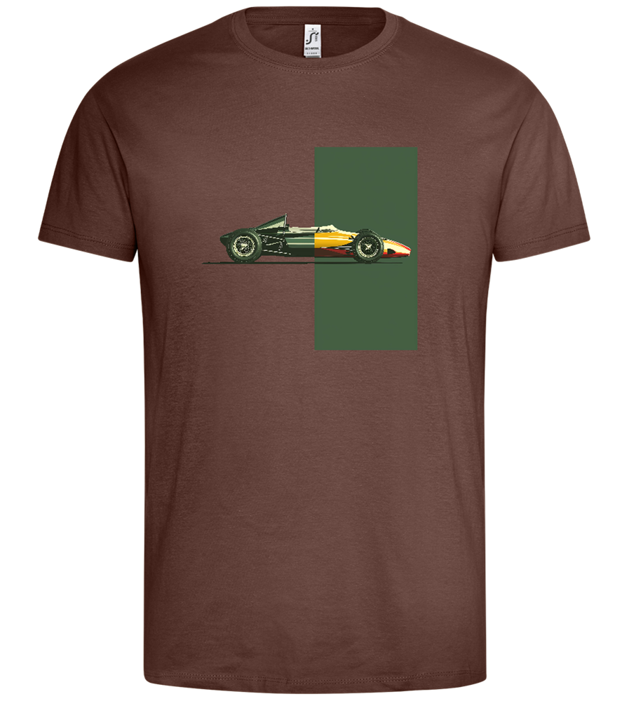 Retro F1 Design - Premium men's t-shirt_CHOCOLATE_front