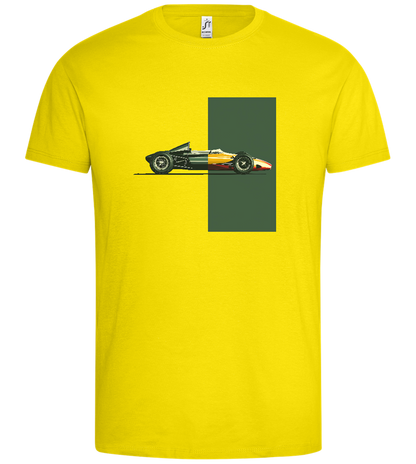 Retro F1 Design - Premium men's t-shirt_YELLOW_front