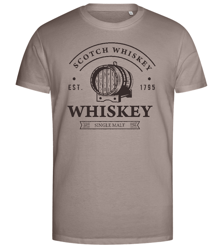 Scotch Whiskey Barrell Design - Premium men's close fitting t-shirt_CHARCOAL CHIN_front