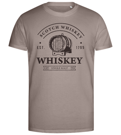 Scotch Whiskey Barrell Design - Premium men's close fitting t-shirt_CHARCOAL CHIN_front