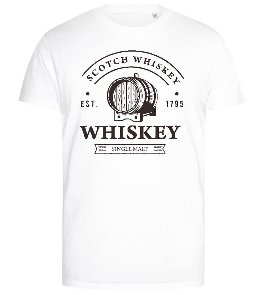 Scotch Whiskey Barrell Design - Premium men's close fitting t-shirt_WHITE_front